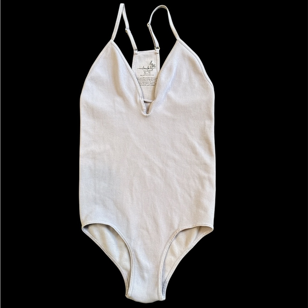 Free People Intimately Lavender Bodysuit with Plunging V-Neckline Size - XS/S